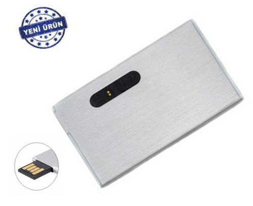 Metal Görünümlü Kartvizit Şeklinde USB