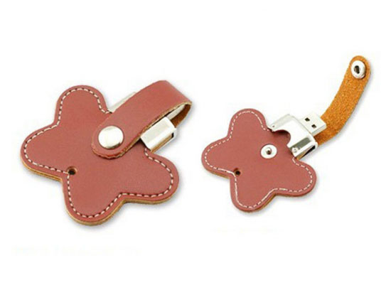 Deri Yıldız Şeklinde USB Bellek